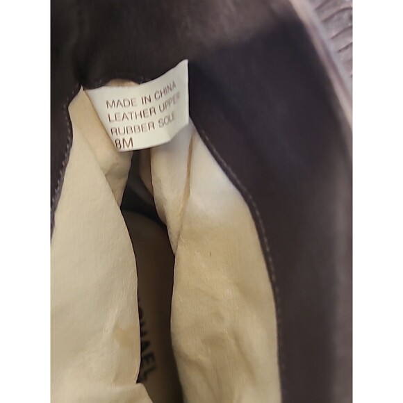 Michael Kors Platform Leather Bootie Brown 8 Distressed Ripple Sole - Picture 6 of 10